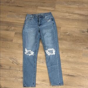Women's Blue Distressed Jeans